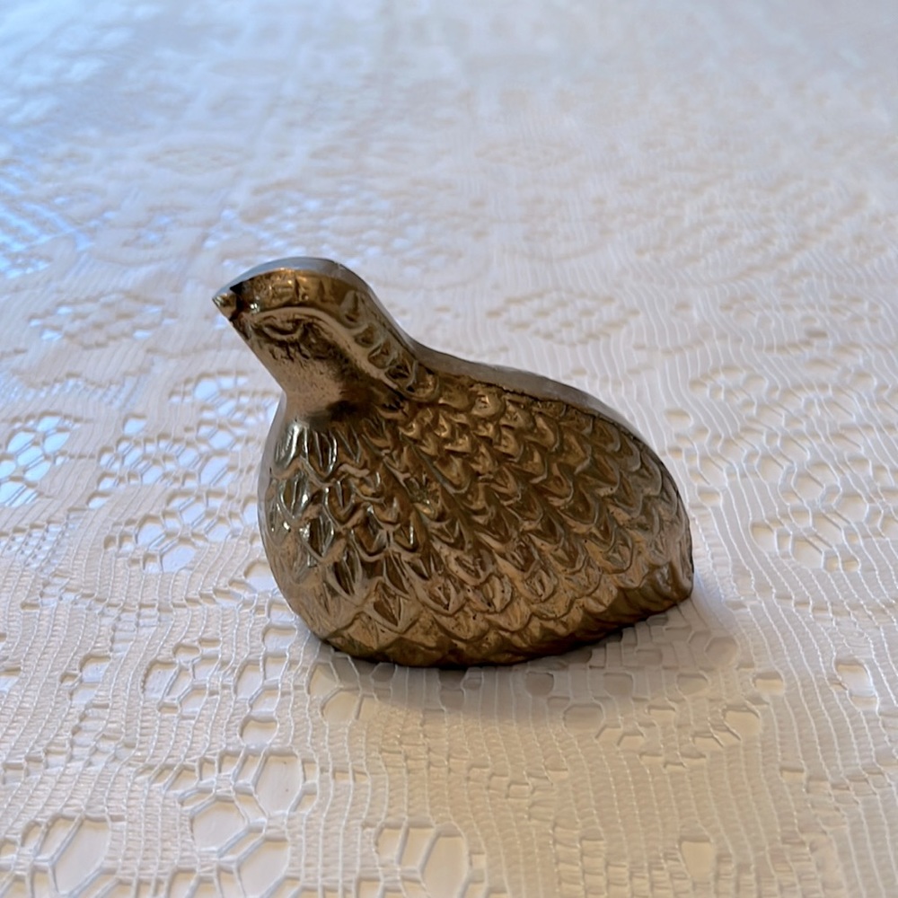 Vintage Brass Quail